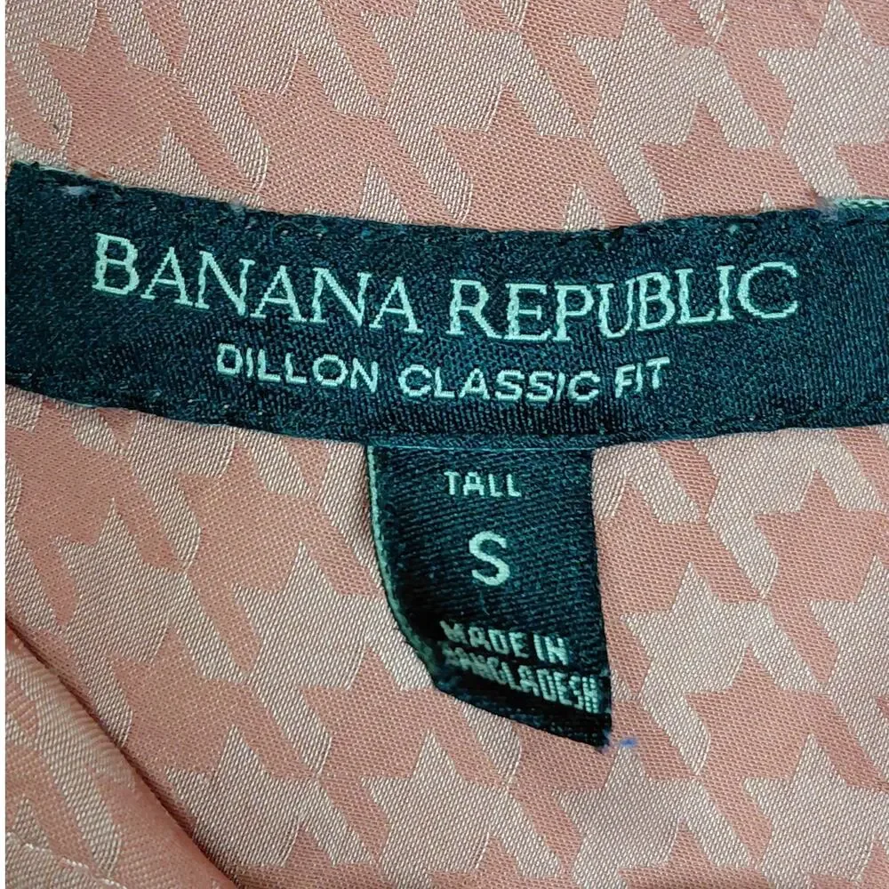 Banana Republic Dillon Classic Houndstooth Classic Fit Button-Up Men Size S